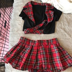 Plaid school girl outfit